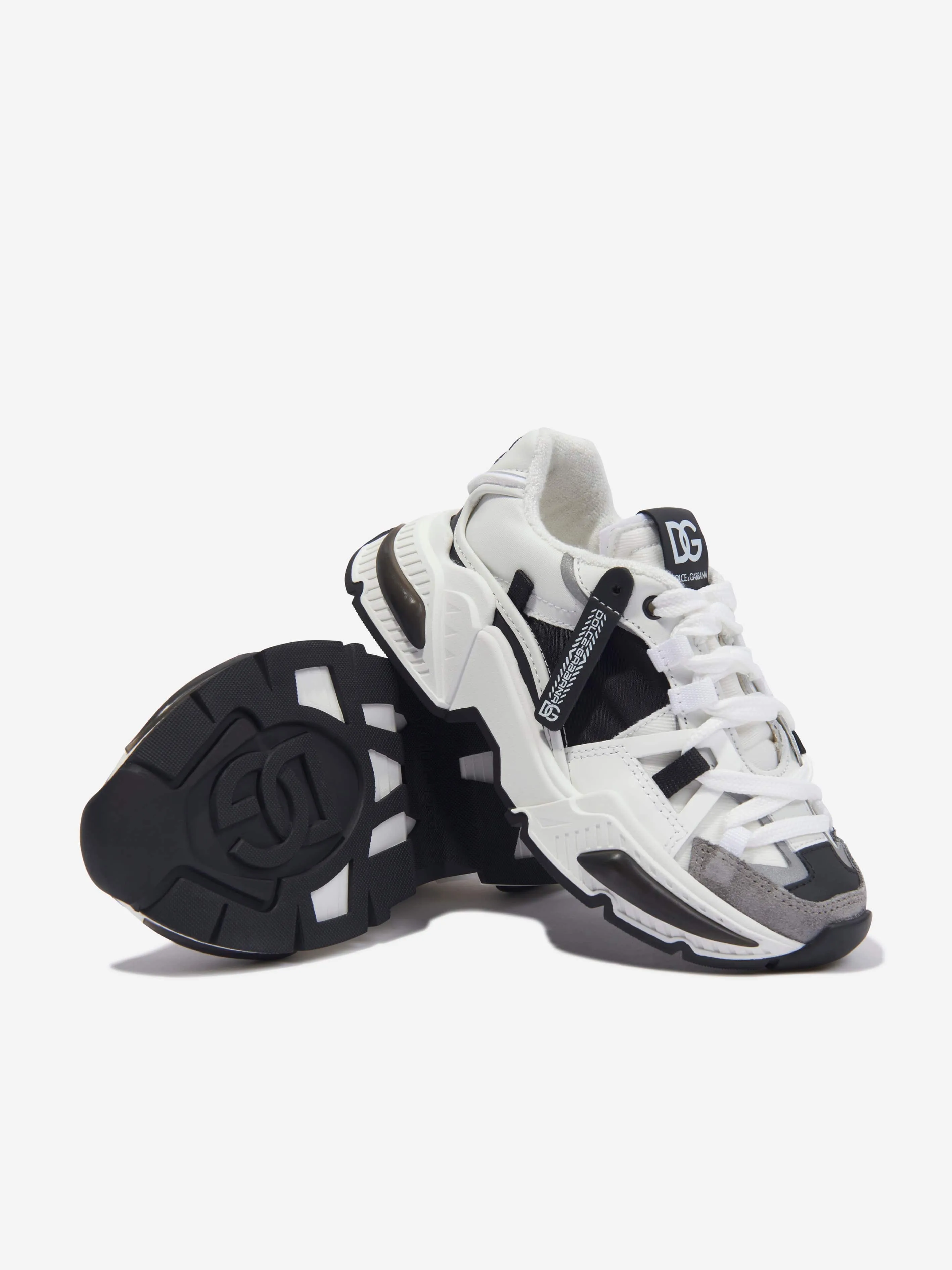 Dolce & Gabbana Boys Mixed Material Airmaster Trainers in White