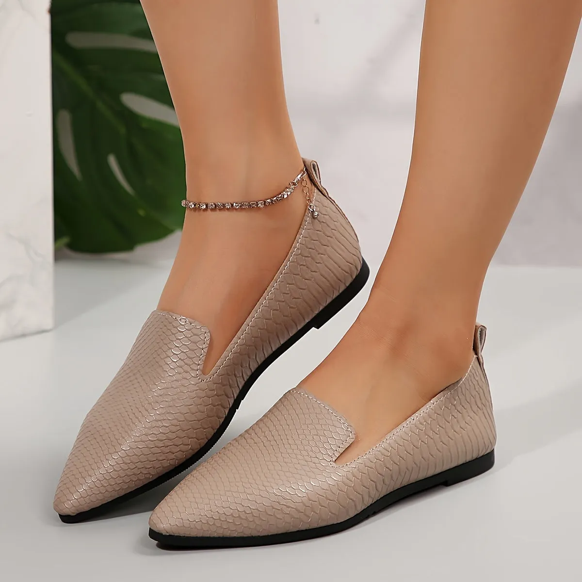 Elegant Ballet Flats - Ultra-Comfortable, Effortlessly Casual, Stylish Pointed Toe Shoes with Easy Slip-on Style - Designed Specifically for Women, Fashionably Elegant, Perfect for Work, Daily Wear, and Beyond