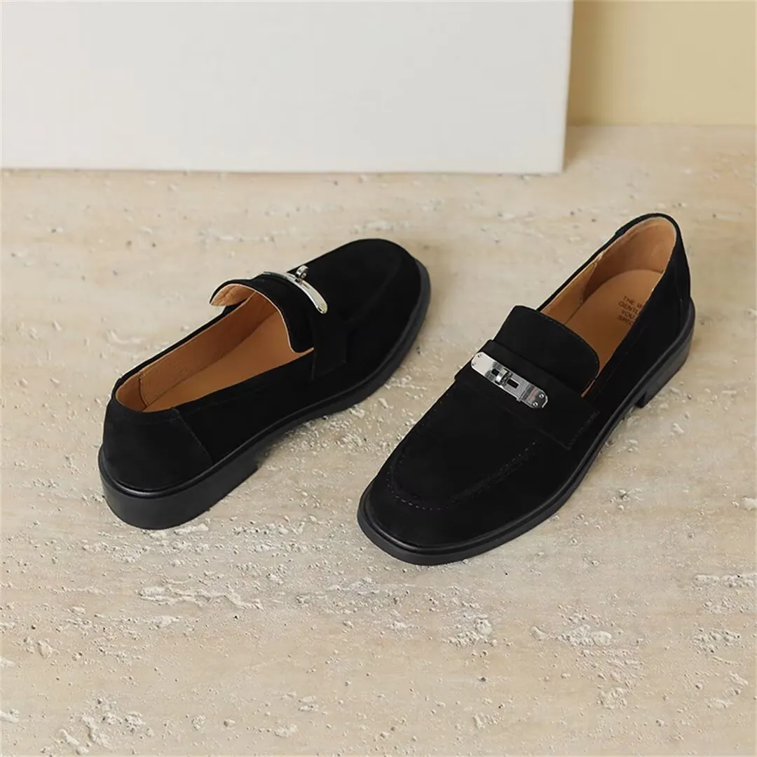 Elegant Flat Cow Leather Shoes