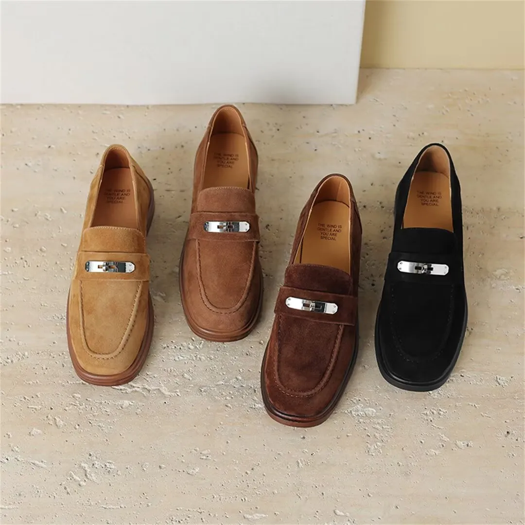 Elegant Flat Cow Leather Shoes