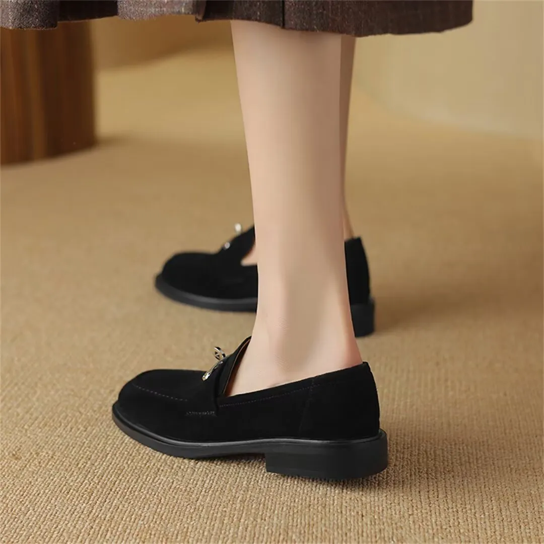 Elegant Flat Cow Leather Shoes