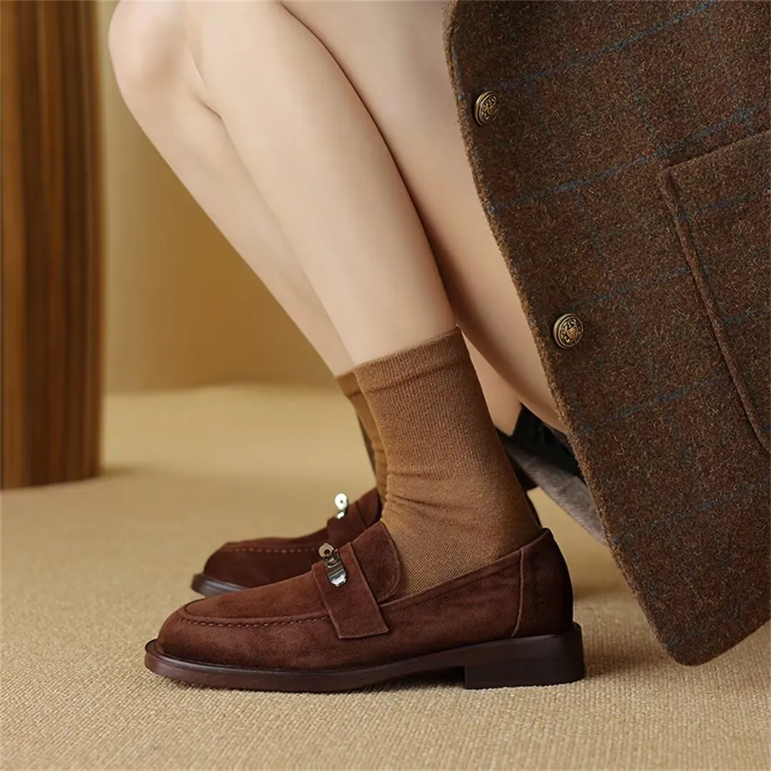 Elegant Flat Cow Leather Shoes