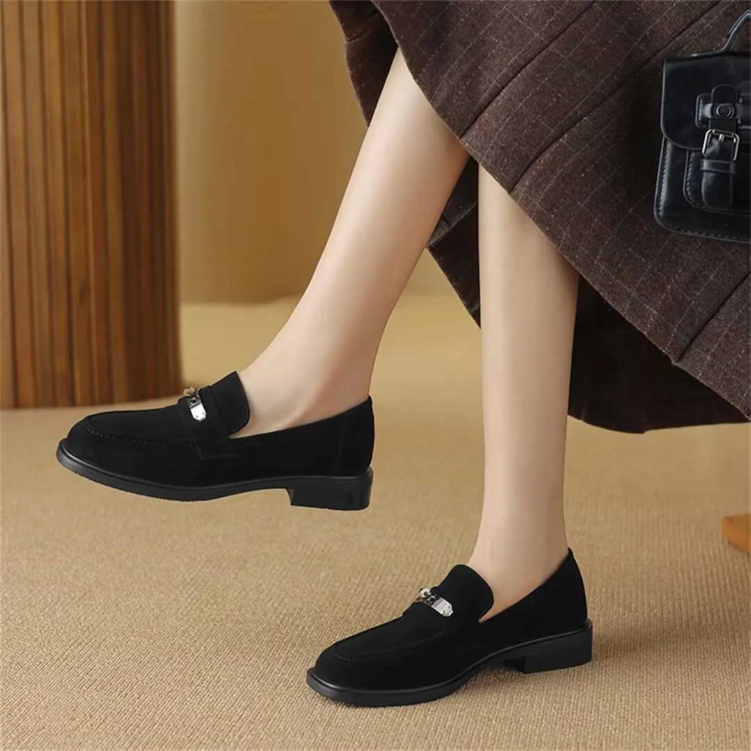 Elegant Flat Cow Leather Shoes