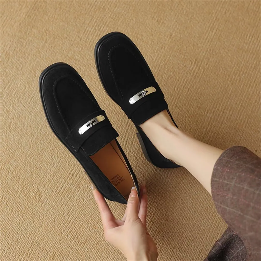 Elegant Flat Cow Leather Shoes