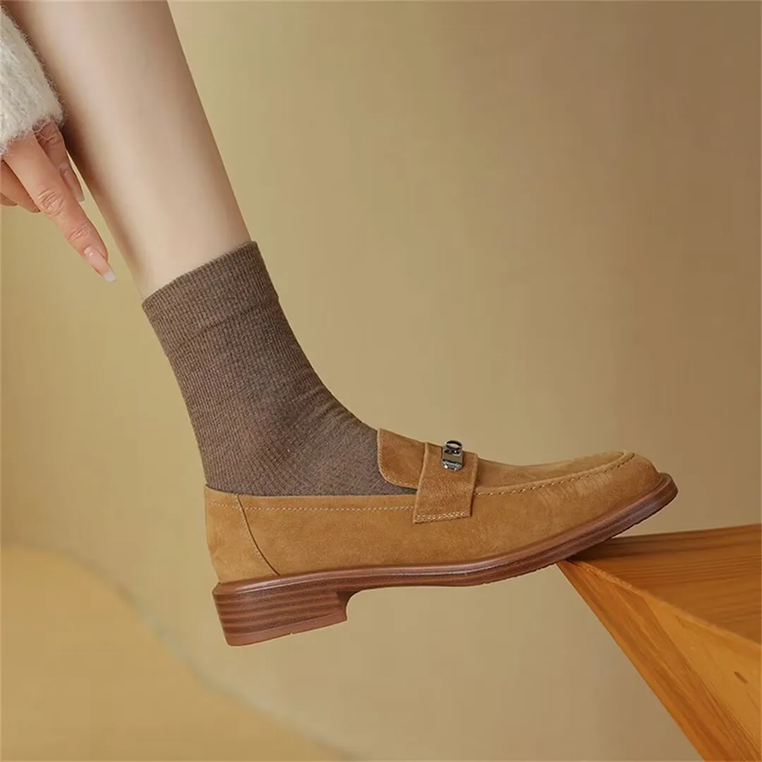 Elegant Flat Cow Leather Shoes