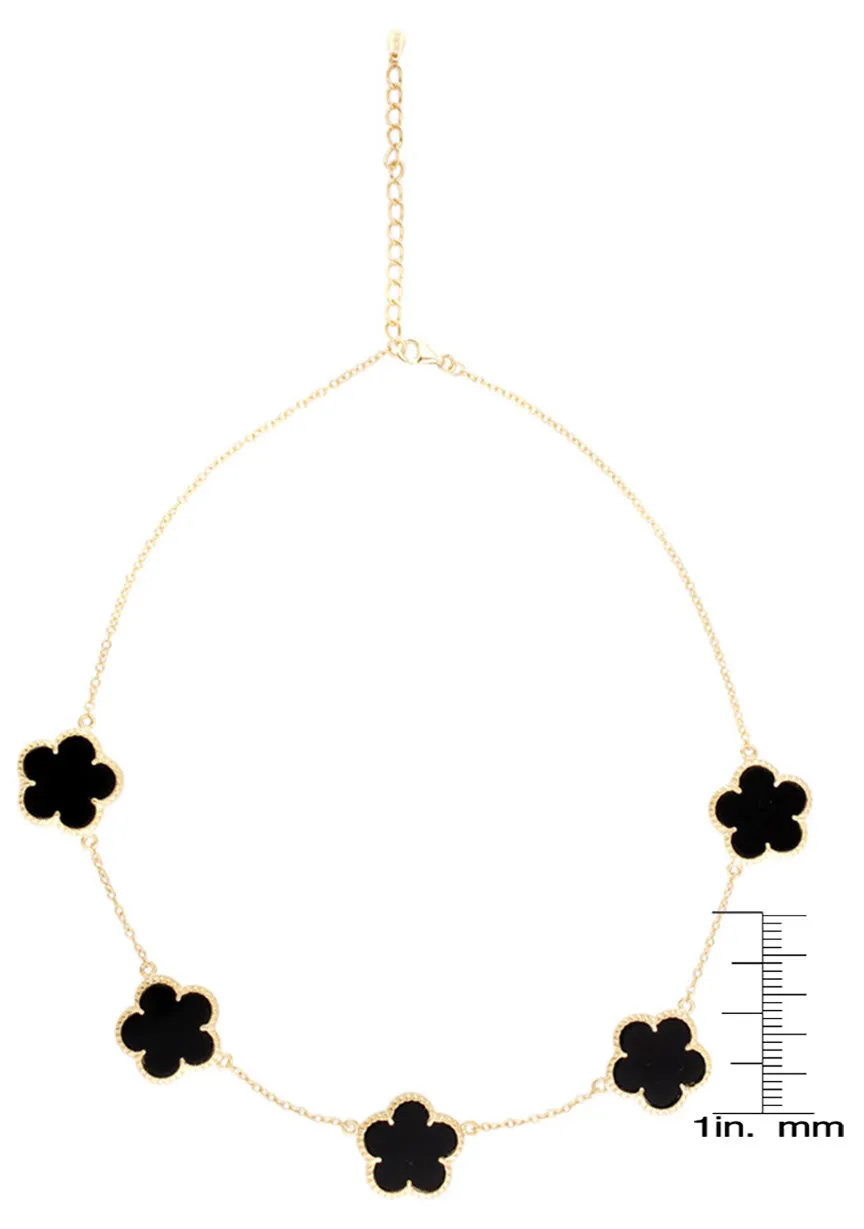 Eloise Black Flower Necklace