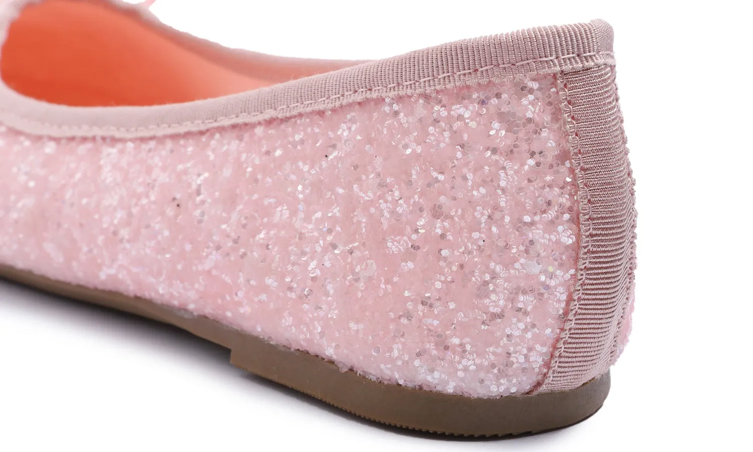 Feversole Women's Sparkle Memory Foam Cushioned Colorful Shiny Ballet Flats Glitter Baby Pink