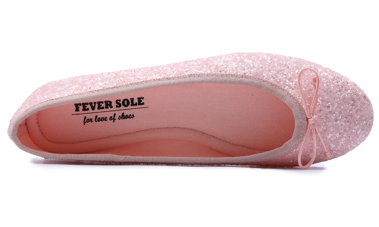 Feversole Women's Sparkle Memory Foam Cushioned Colorful Shiny Ballet Flats Glitter Baby Pink