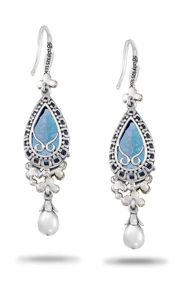 Flower Dance Earrings – Diamond  & London Blue Topaz