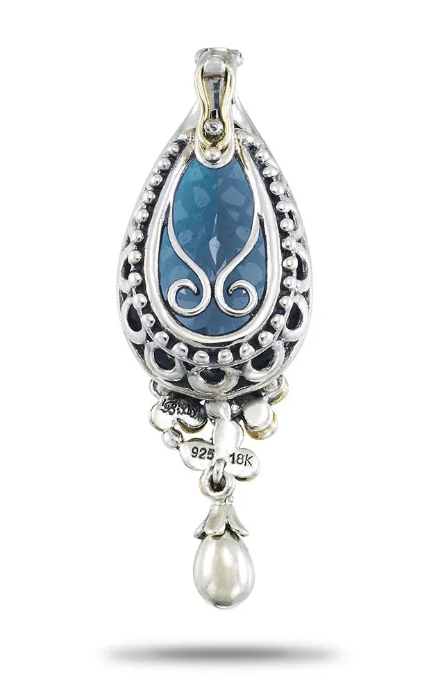 Flower Dance Pendant – Diamond  & London Blue Topaz