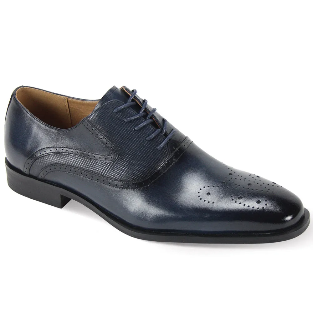 Giorgio Venturi Medallion Toe Oxford Shoe Navy