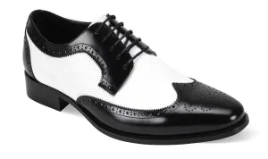 Giorgio Venturi Wingtip Spectator Lace Shoe Black/White