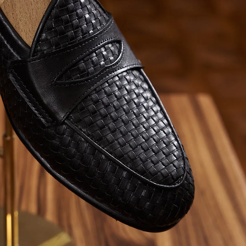 HazelLux Leather Slip-On Loafers