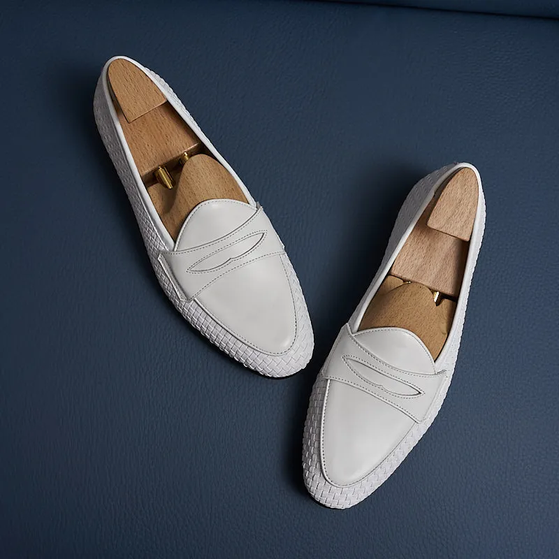 HazelLux Leather Slip-On Loafers