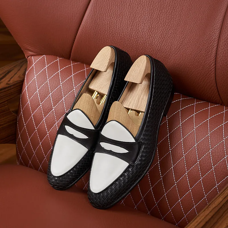 HazelLux Leather Slip-On Loafers