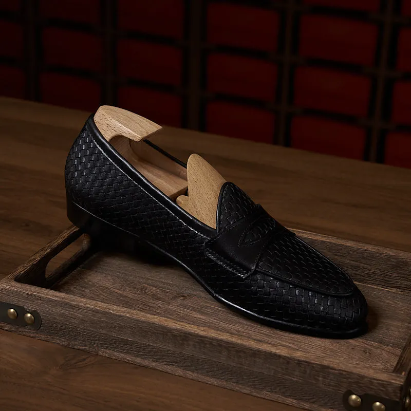 HazelLux Leather Slip-On Loafers