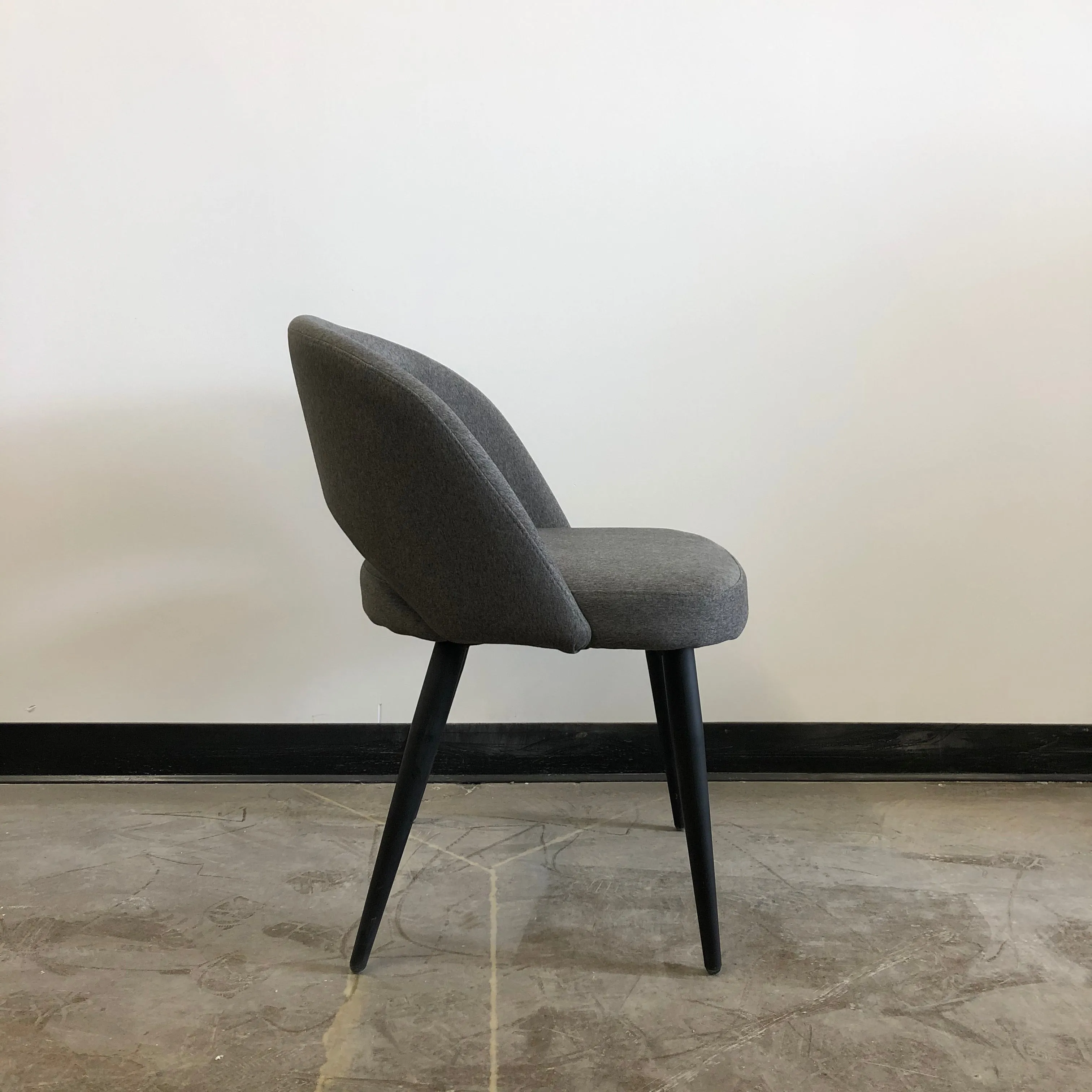 Henrick Dining Chair - Slate Fabric and Black Base