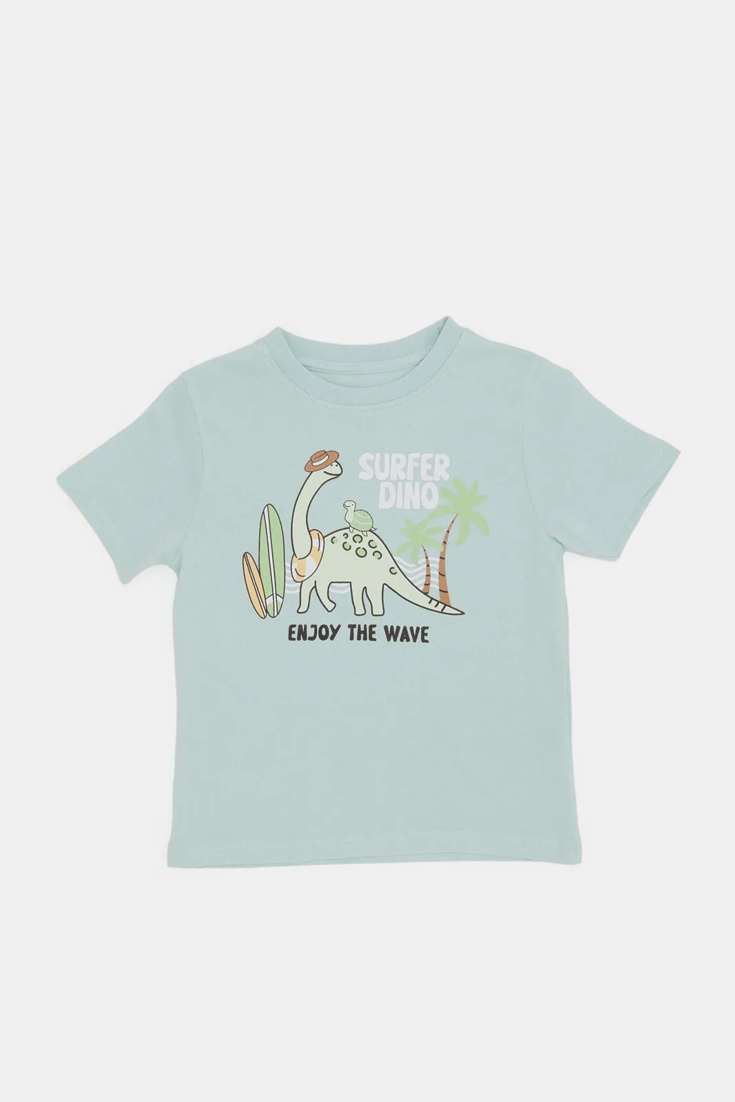 Infant Boys Blue Dino Print T-Shirt