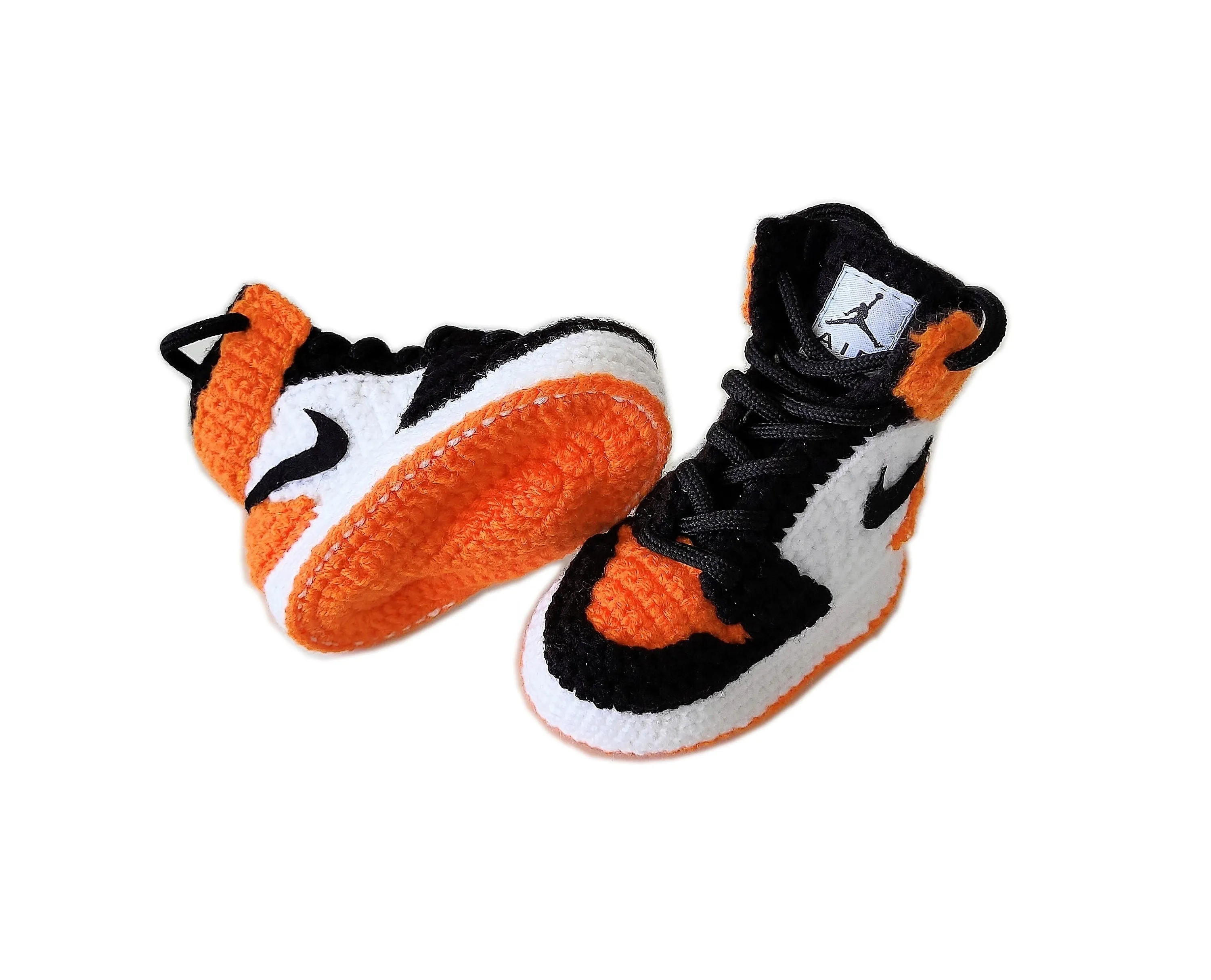 Jordan Baby Crochet Orange Sneakers Slippers Toddler Shoes Newborn Booties