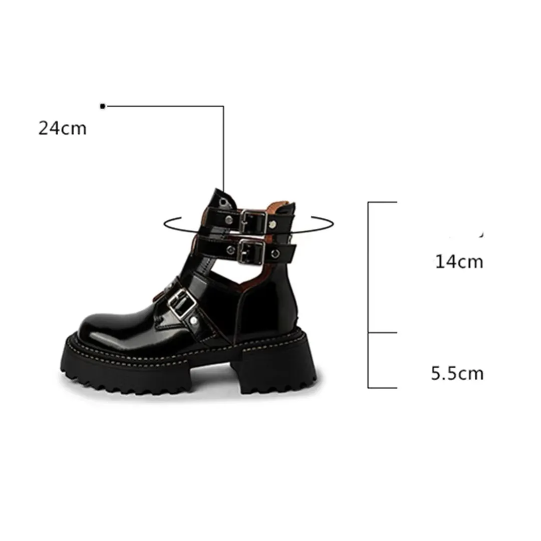 LeatherLuxe Sophisticated Buckle Winter Boots