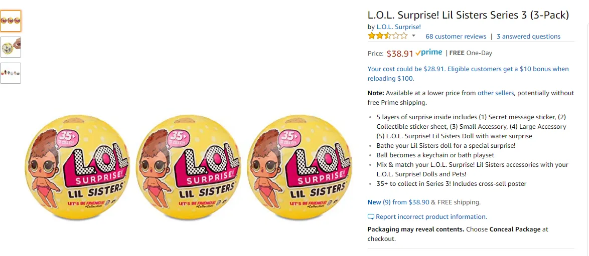 L.O.L. Surprise! Lil Sisters Series 3 Mystery Pack