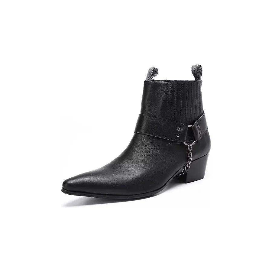 LuxeLeather Elegant Ankle Height Dress Boots