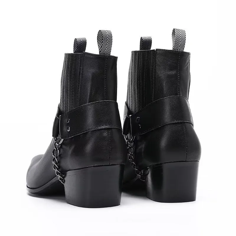 LuxeLeather Elegant Ankle Height Dress Boots