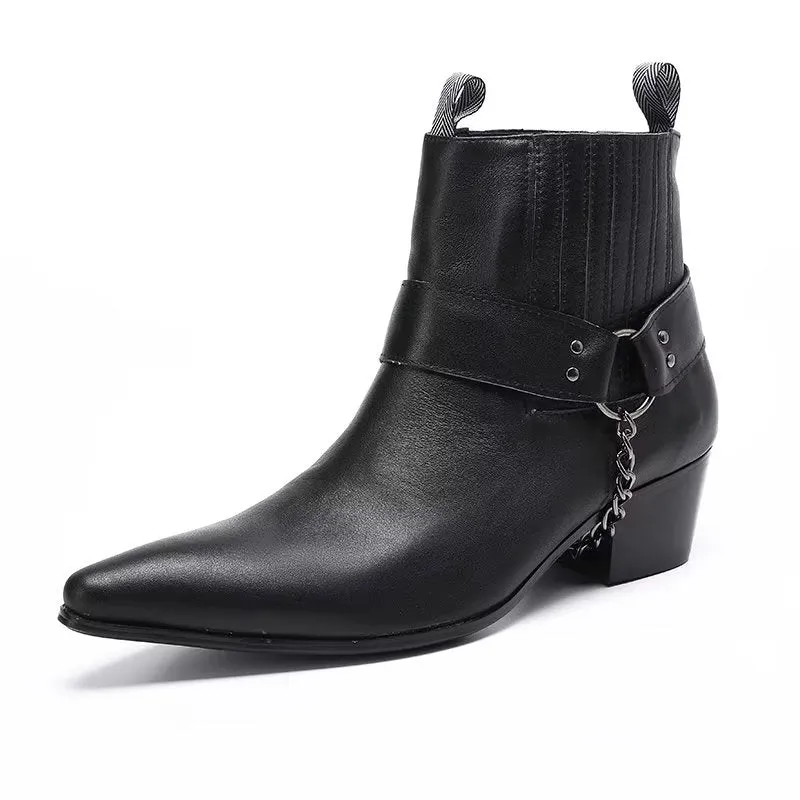 LuxeLeather Elegant Ankle Height Dress Boots