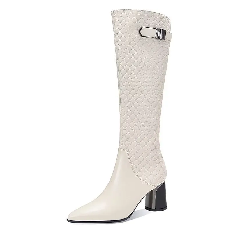 LuxePoint Exotic Leather Tall Boots