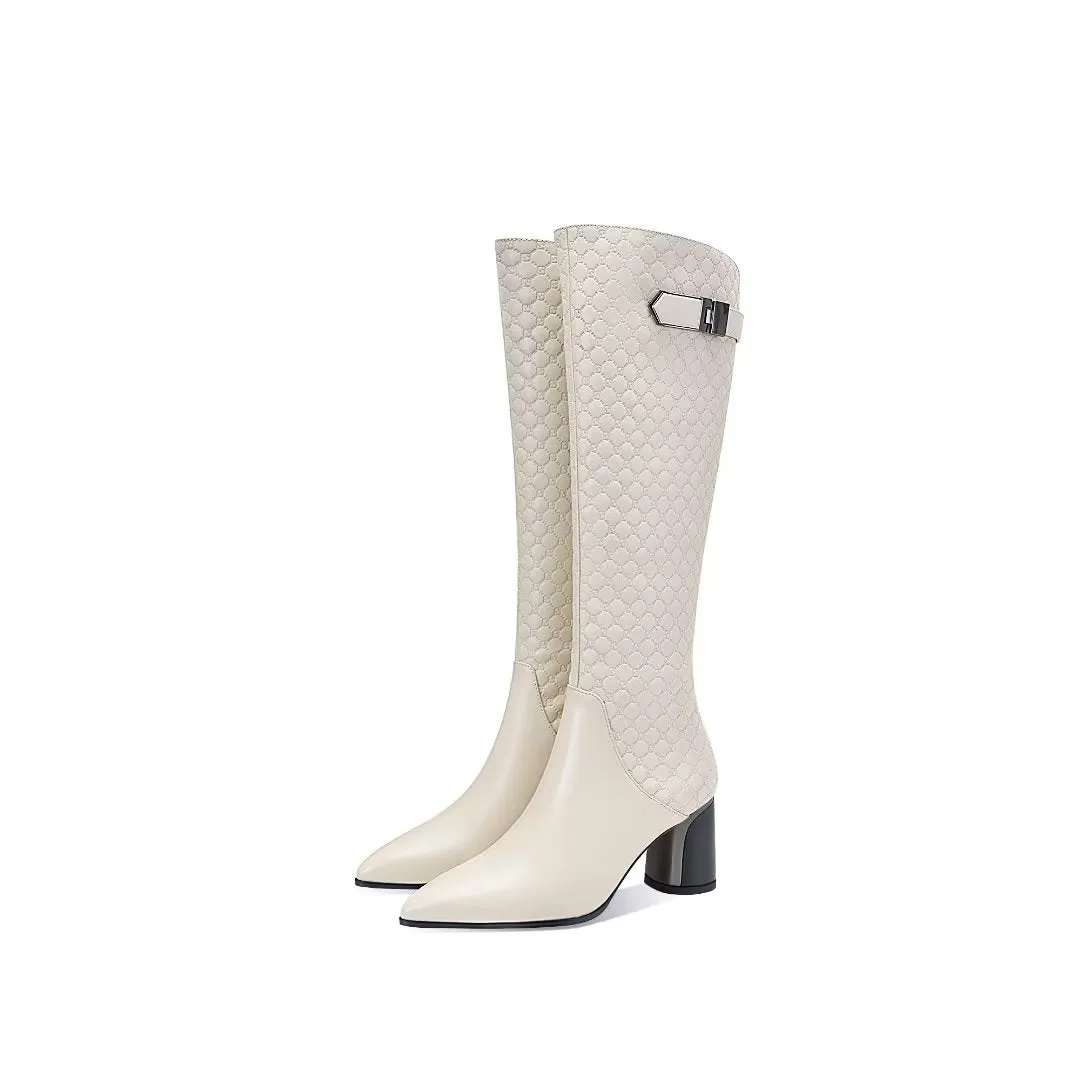 LuxePoint Exotic Leather Tall Boots