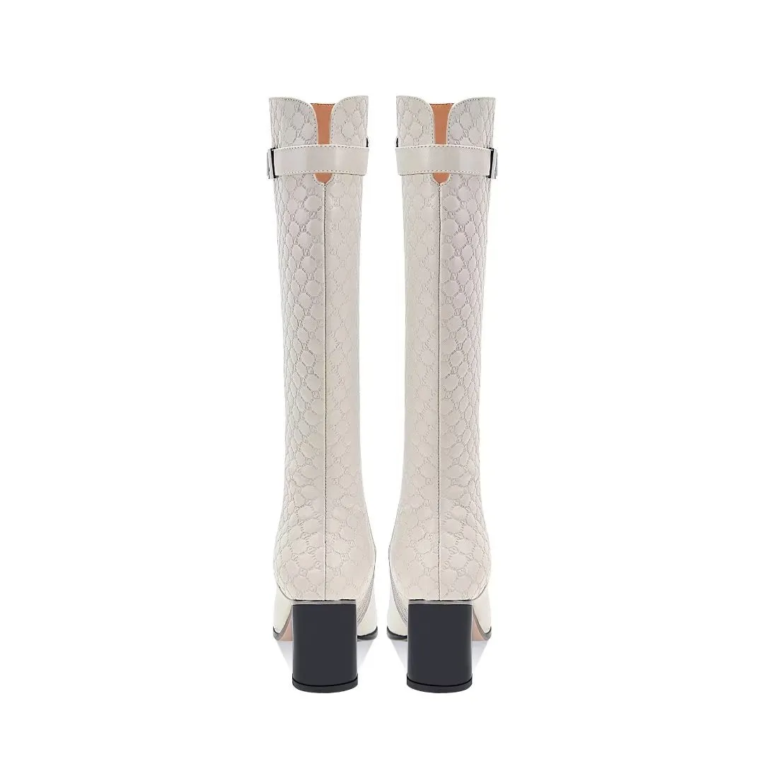 LuxePoint Exotic Leather Tall Boots