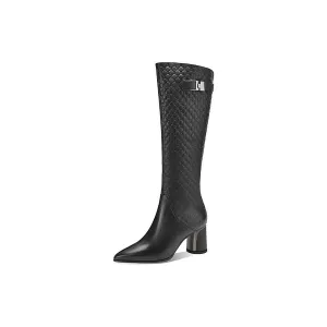 LuxePoint Exotic Leather Tall Boots