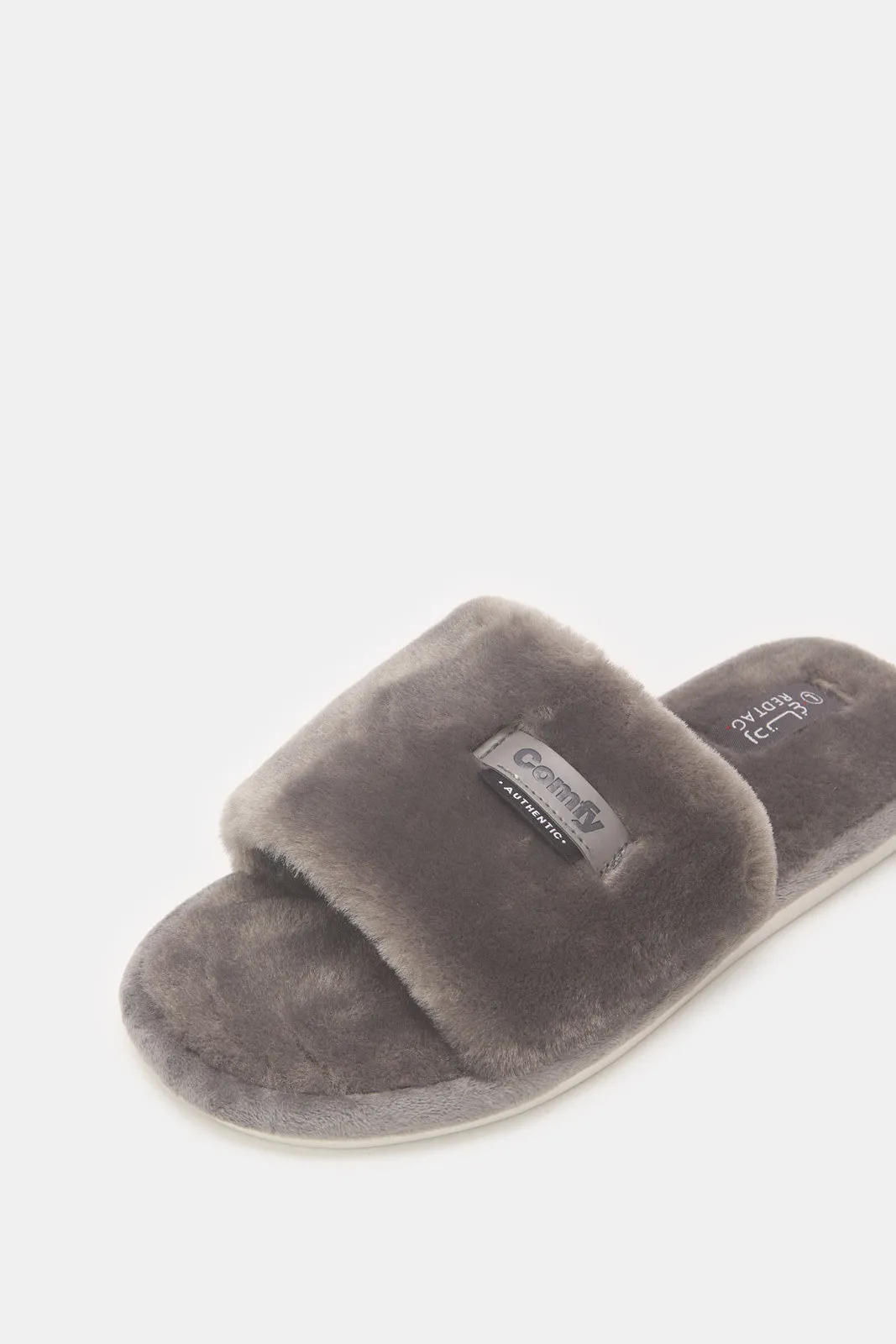 Men Grey Slide Slipper