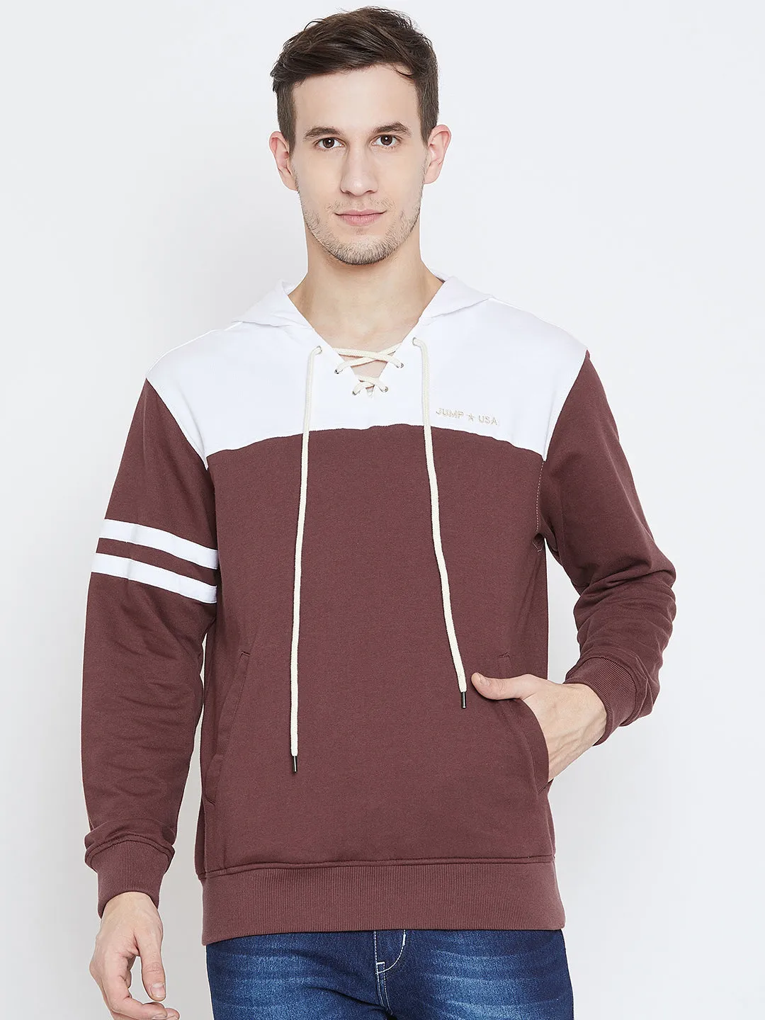 Men Maroon Casual Sweatshirts