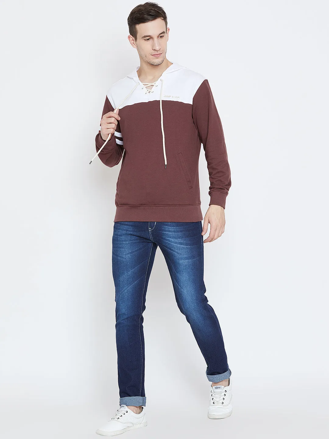 Men Maroon Casual Sweatshirts