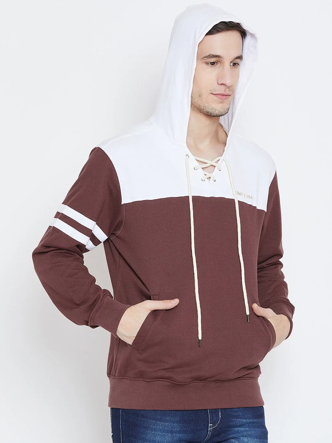 Men Maroon Casual Sweatshirts