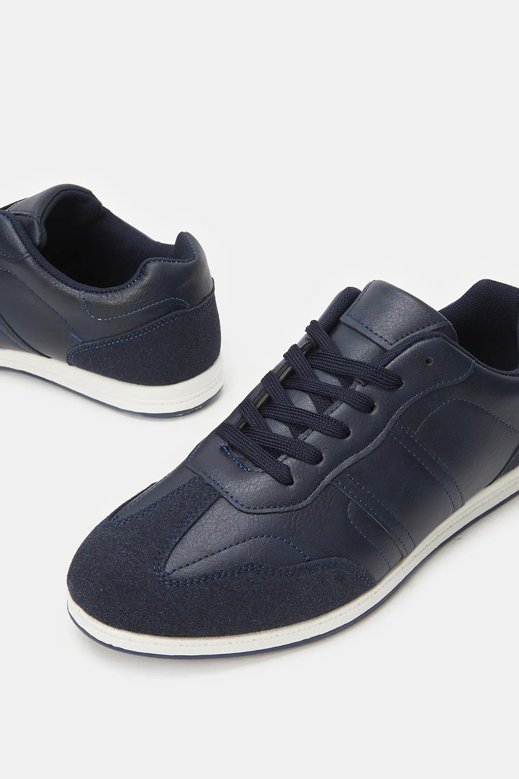 Men Navy Material Block Sneaker