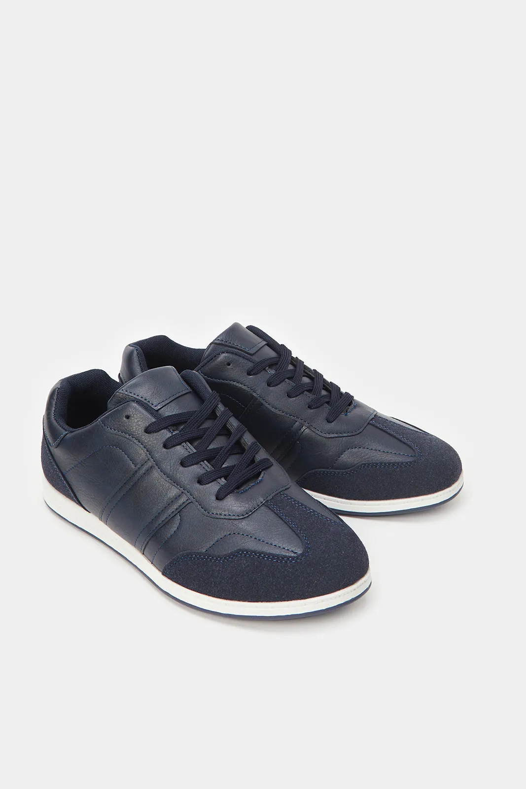 Men Navy Material Block Sneaker