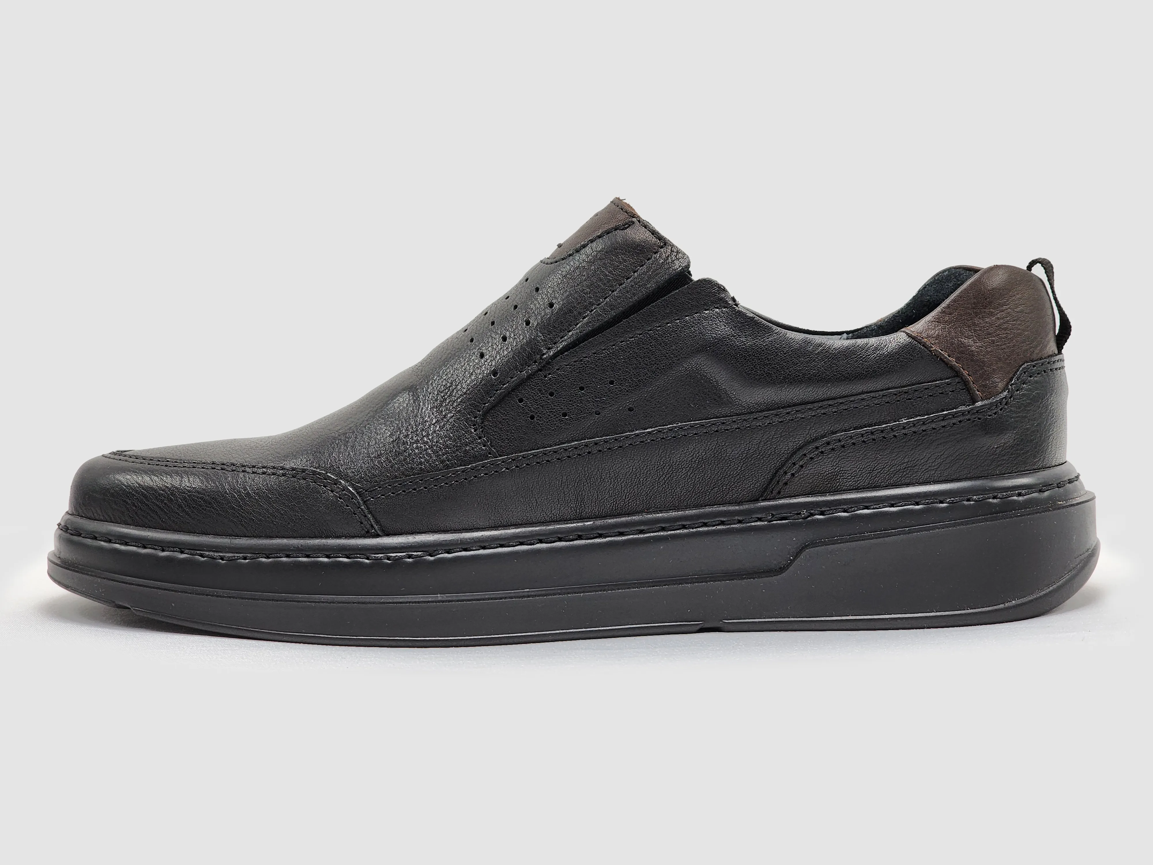 Men's Casual Slip-On Leather Shoes - Black