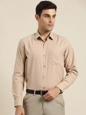 Men's Cotton Beige Casual Shirt