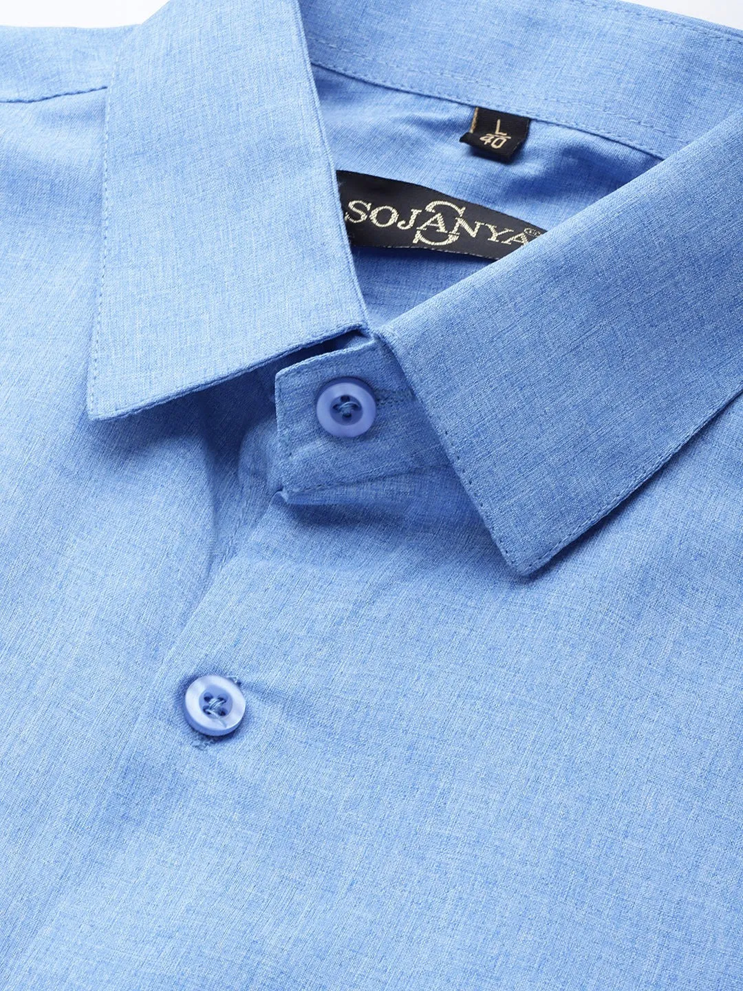 Men's Cotton Blue Casual Shirt