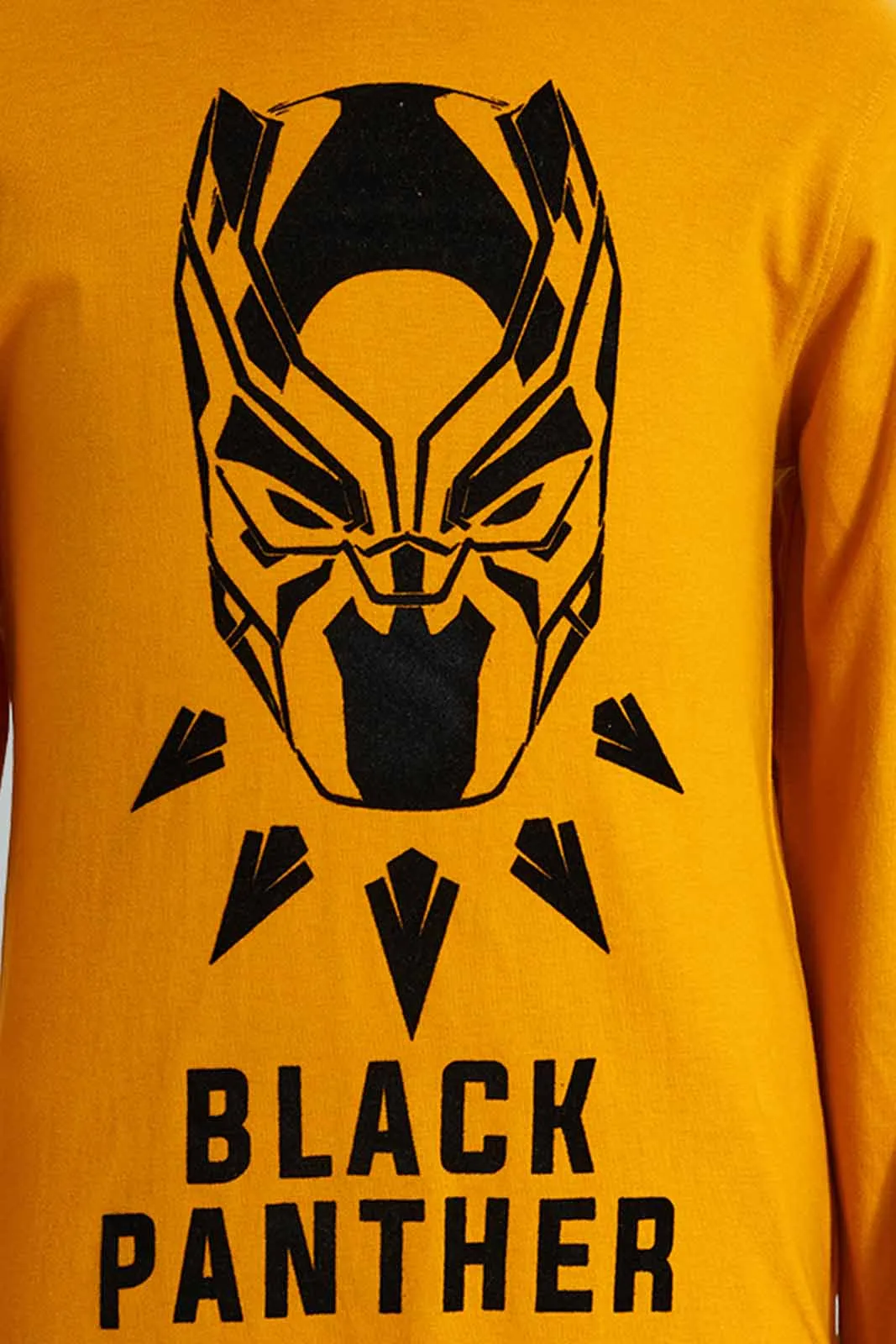 Mustard Black Panther Hooded T-Shirt