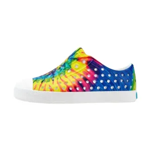 Native Kids' Jefferson Tie Dye Print Shoes - Shell White/Neon Multi