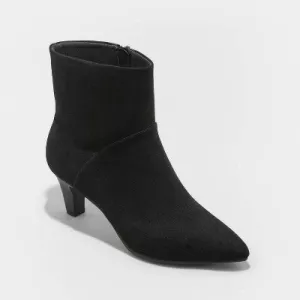 New - Universal Thread Womens Ankle Boots Low Slim Heel Booties Pointy Toe Memory Foam