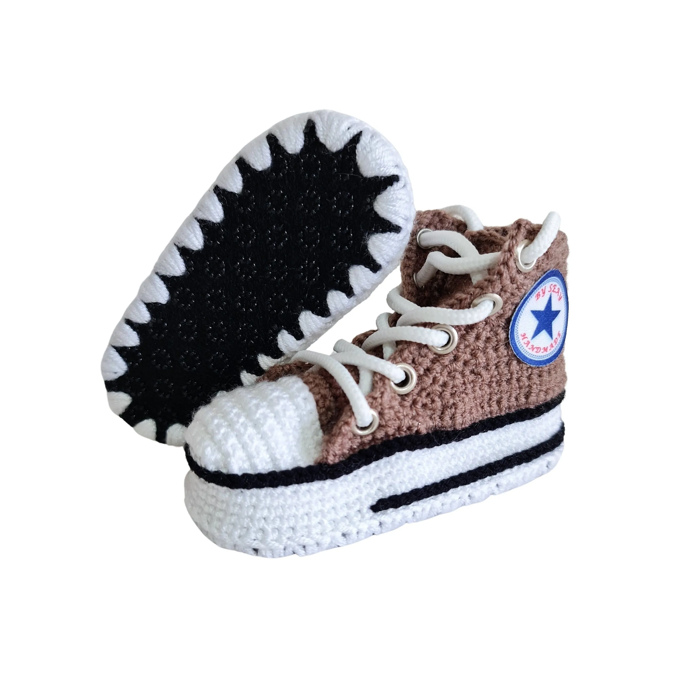 Newborn Baby Sneakers Slippers Knit Crochet Kids House Shoes