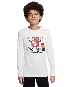 Nike Big Kids Sportswear Printed Long-Sleeve T-Shirt - White