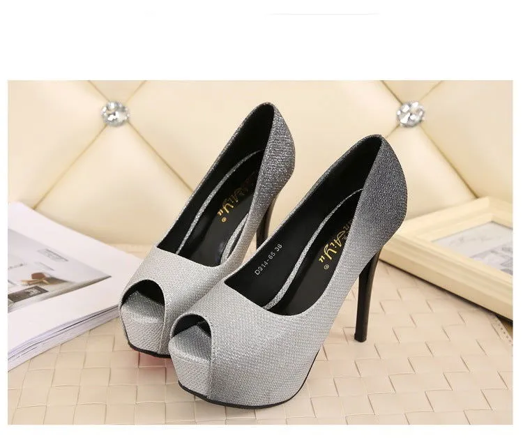 Office Lady Waterproof Super High Heels Fish Mouth Shoes