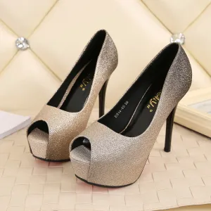 Office Lady Waterproof Super High Heels Fish Mouth Shoes