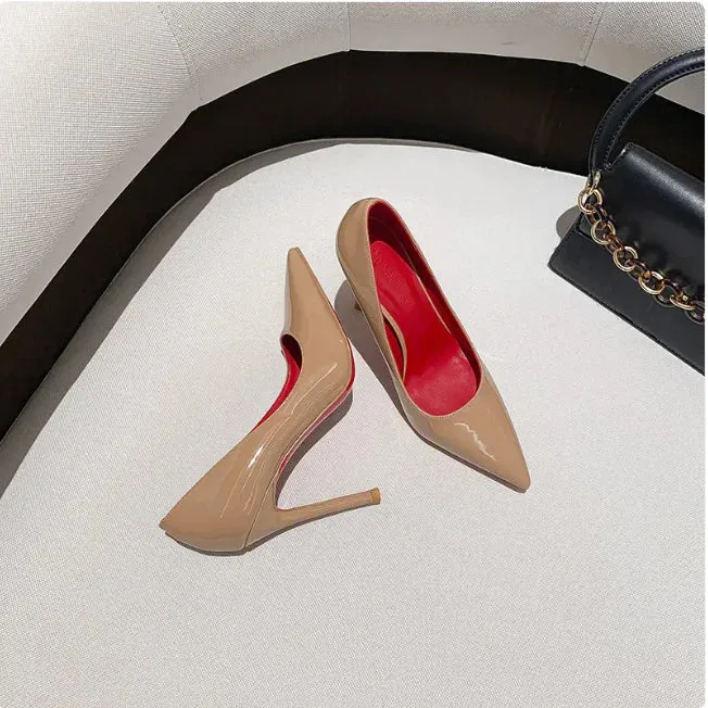 Red Bottom Pointed Heels - Women's Sexy Party Shoes