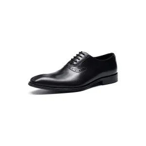 Refined Leather Lace-Up Oxford Dress Shoes